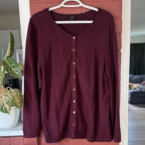 Talbots Burgundy Button Down Cardigan